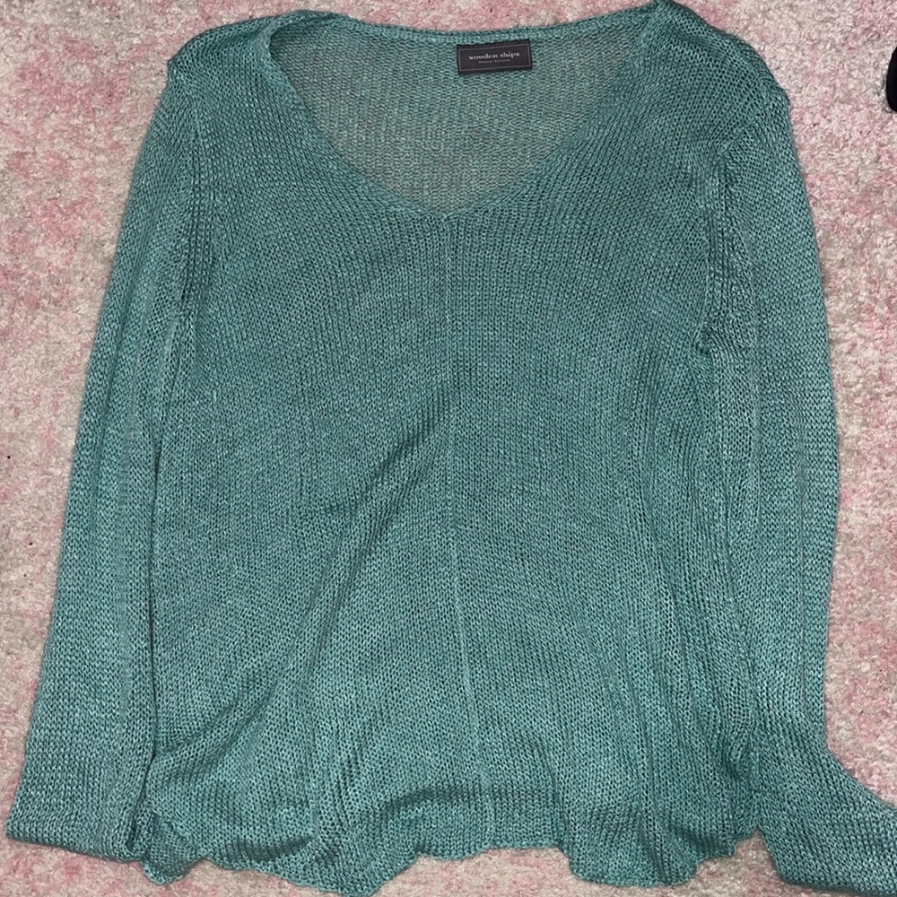 Blue Wooden Ships v-neck sweater